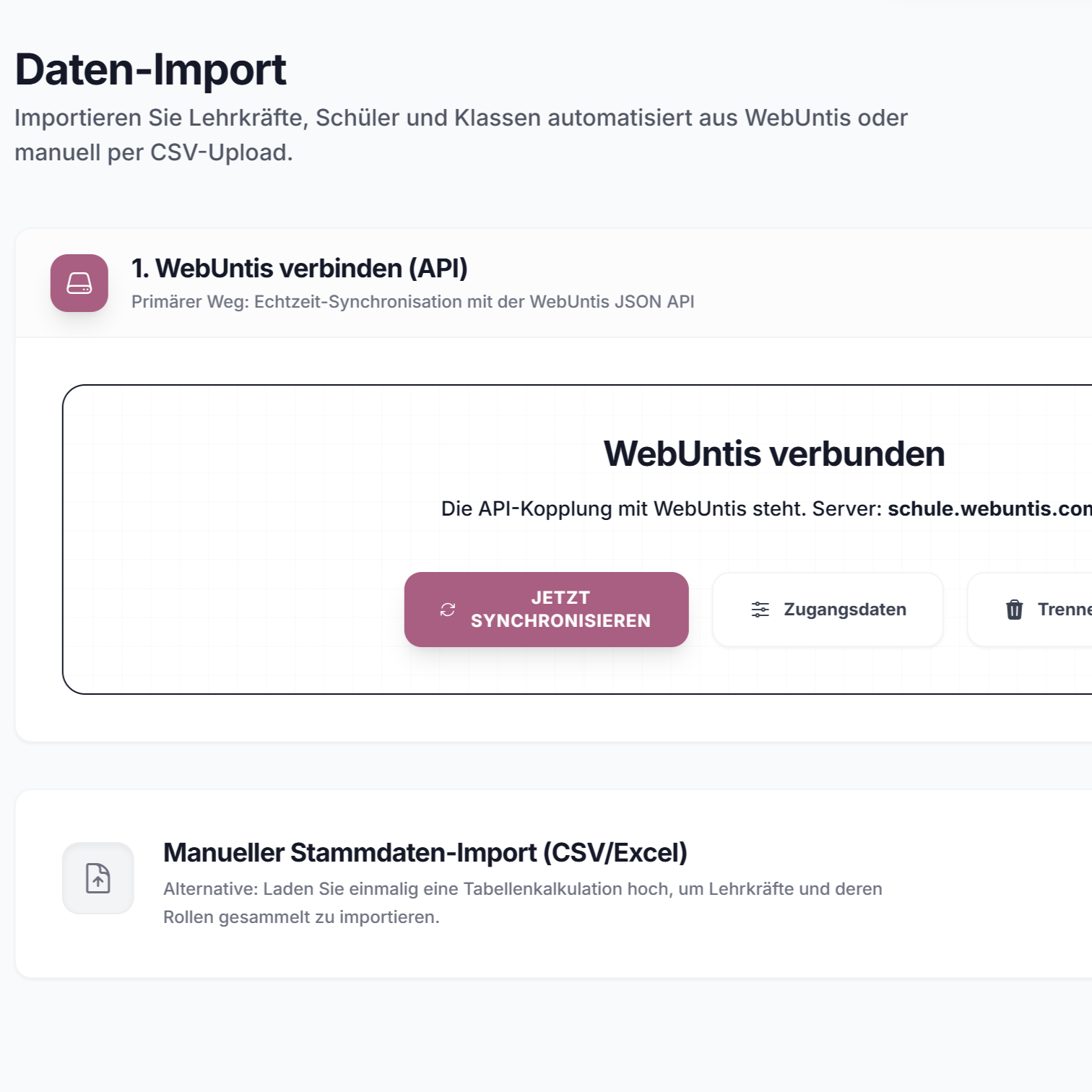 Nahtlos mit WebUntis verzahnt